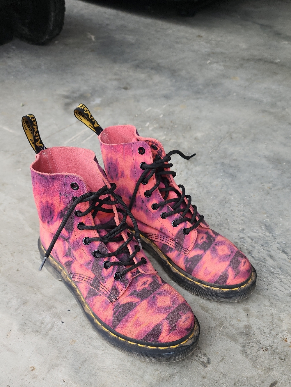 Dr. Martens 1460 Pascal Suede Leather Tie-Dye Pink And Purple Colorway